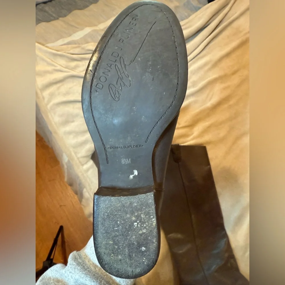 Donald J Pliner Soft Brown Luxury Leather Knee-High Riding Boots ladies 8.5 - Picture 12 of 16